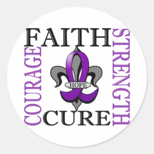 Fleur De Lis 3 Pancreatic Cancer Classic Round Sticker