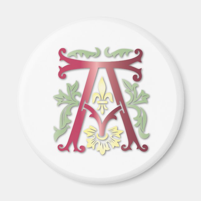 Fleur-de-lis A Monogram Magnet (Front)