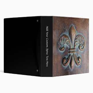 Fleur De Lis, Aged Copper-Look Printed 3 Ring Binder