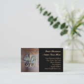 Fleur De Lis, Aged Copper-Look Printed Business Card (Standing Front)