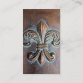 Fleur De Lis, Aged Copper-Look Printed Business Card (Back)