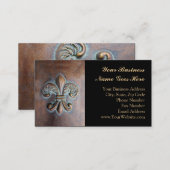 Fleur De Lis, Aged Copper-Look Printed Business Card (Front/Back)