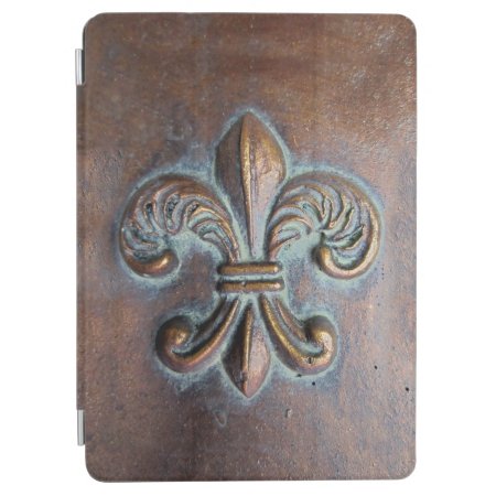 Fleur De Lis, Aged Copper-look Printed Ipad Air Cover