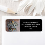 Fleur De Lis, Aged Copper-Look Printed Label