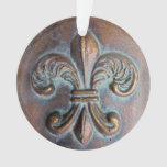 Fleur De Lis, Aged Copper-Look Printed Ornament