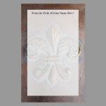 Fleur De Lis, Aged Copper-Look Printed Stationery