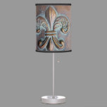Fleur De Lis, Aged Copper-Look Printed Table Lamp