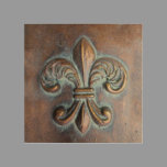 Fleur De Lis, Aged Copper-Look Printed Wood Wall Decor