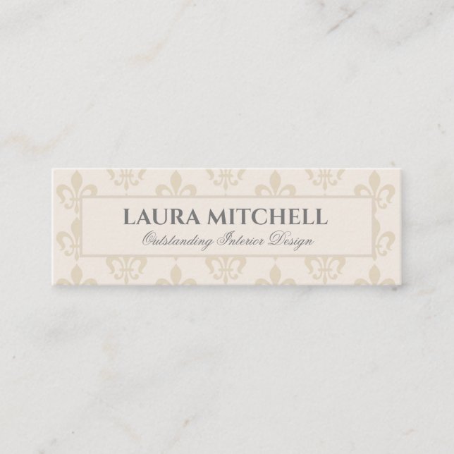 Fleur de Lis Alabaster Business Card (Front)