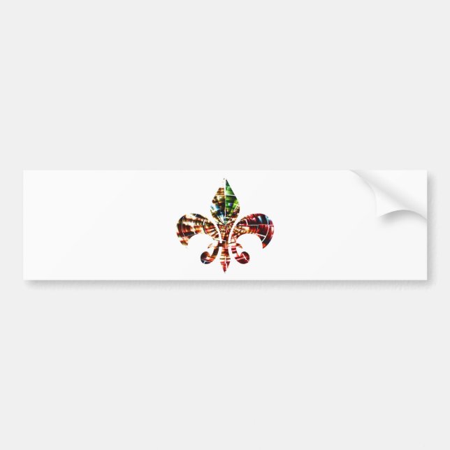 fleur-de-lis : Amazing Red Sparkle Design Bumper Sticker (Front)