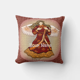 Fleur de lis angel throw pillow