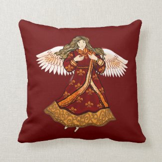 Fleur De Lis Angel Throw Pillow
