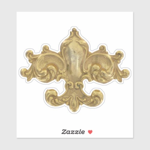 Fleur De Lis Antique Gold Sticker