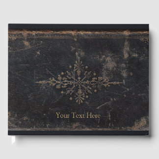 Fleur-de-lis Antique Leather Guest Book