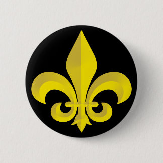 Fleur De Lis Art Gold Pinback Button
