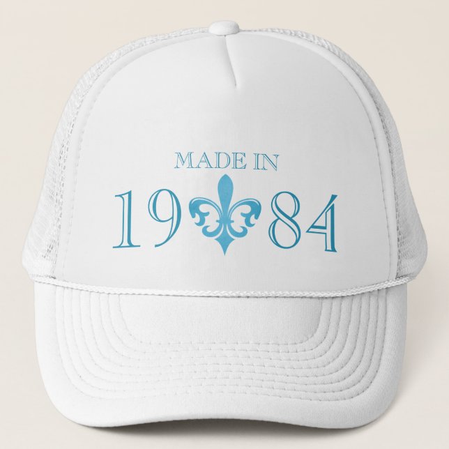 Fleur de lis authentic age made in blue hat (Front)