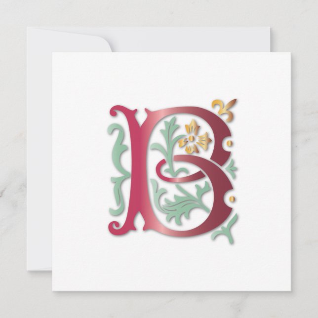 Fleur-de-lis B Monogram Invitation (Front)