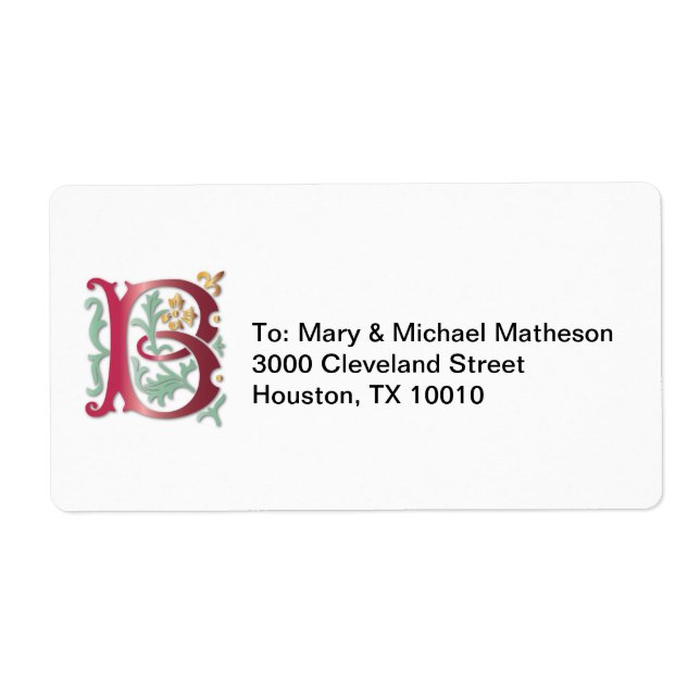 Fleur-de-lis B Monogram Label (Front)