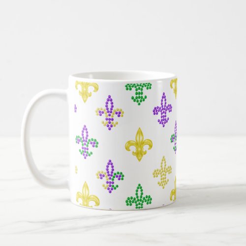 Fleur de Lis Beads _ White Coffee Mug