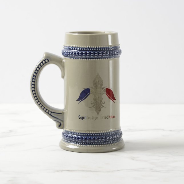  Fleur-de-Lis Beer Stein (Left)