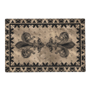 Fleur-de-lis - Black and Gold Placemat