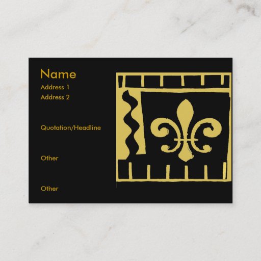 Customizable Fleur De Lis Black and Gold Tiles Business Card Template