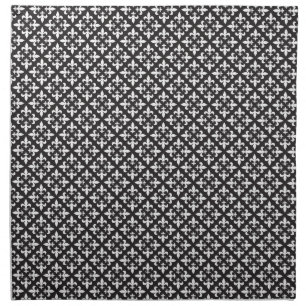 Fleur De Lis Black and White French Pattern Cloth Napkin