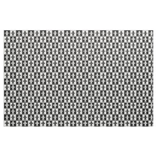 Fleur-de-lis Black and White Pattern Fabric