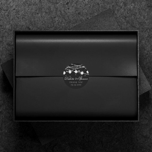 Fleur de Lis Black Lights | Mardi Gras Thank You Classic Round Sticker (Creator Uploaded)