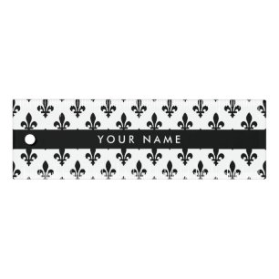 Fleur de Lis, Black on White, Black, Your Name Ruler