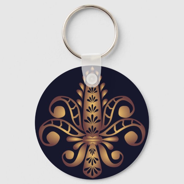 Fleur de Lis Bleu Keychain (Front)