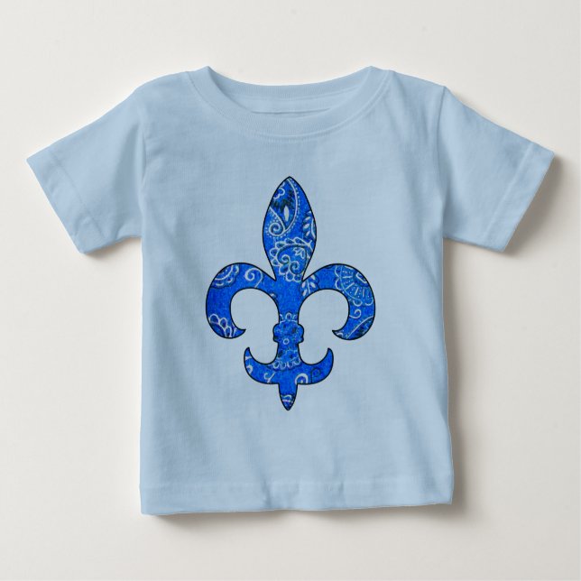 Fleur de lis Blue Bandana t-shirt (Front)