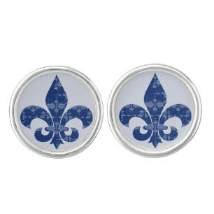 FLEUR-DE-LIS: blue Cufflinks
