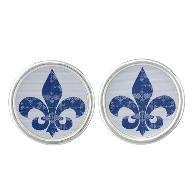 FLEUR-DE-LIS: blue Cufflinks (Front)