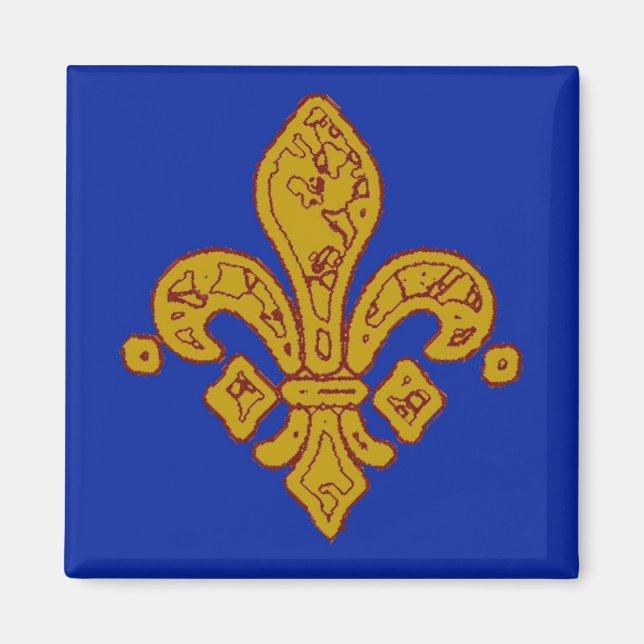Fleur De Lis Blue Magnet (Front)