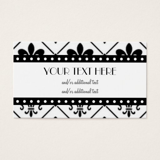 Customizable Fleur De Lis Border Business Card Template