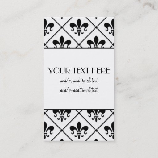 Customizable Fleur De Lis Border Business Cards