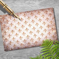 Fleur De Lis Brown Decoupage Paper