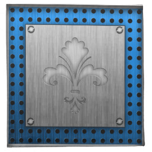 Fleur de lis; Brushed metal-look Napkin