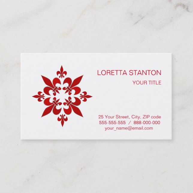 Fleur de Lis Business Card (Front)