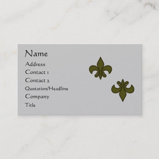 Customizable Fleur de Lis Business Card