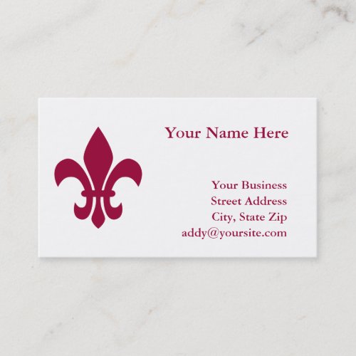 Fleur de Lis Business Card