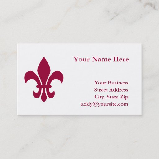 Customizable Fleur de Lis Business Card