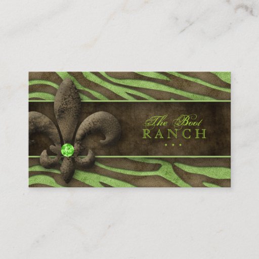 Customizable Fleur de Lis Business Card Jewelry Vintage Lime