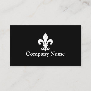 Fleur de lis business card template Black