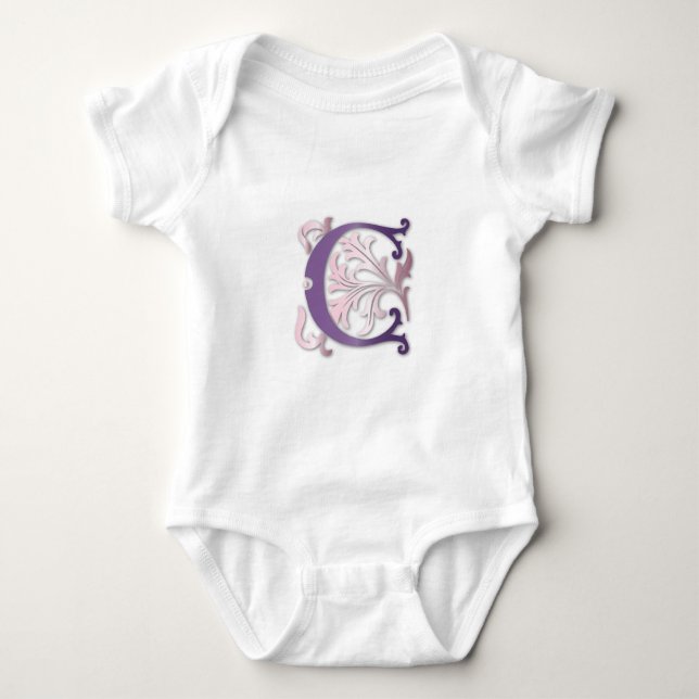 Fleur-de-lis C Monogram Baby Bodysuit (Front)