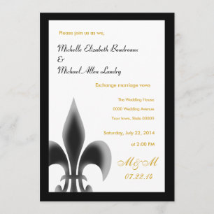 Fleur de Lis Casual Wedding Invitation