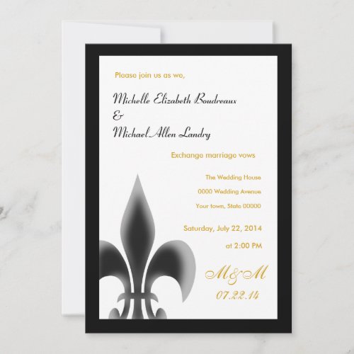 Fleur de Lis Casual Wedding Invite