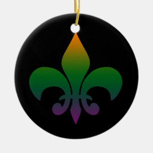 Fleur de lis ceramic ornament