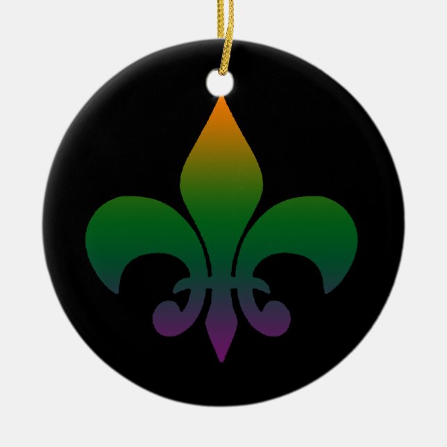 Fleur de lis ceramic ornament (Front)